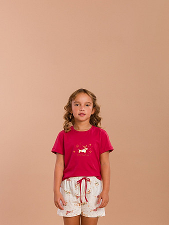 PIJAMA INFANTIL SHORT DOLL MANGA CURTA