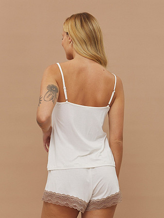 PIJAMA FEMININO SHORT DOLL ALÇA COM RENDA