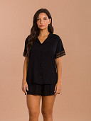 PIJAMA FEMININO SHORT DOLL ALÇA COM DETALHES EM RENDA