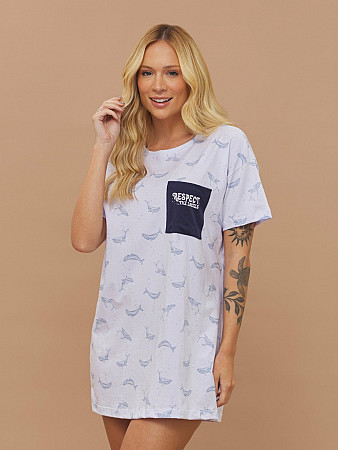 PIJAMA FEMININO CAMISOLA MANGA CURTA