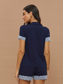 PIJAMA FEMININO CAMISARIA MANGA CURTA COM RENDA
