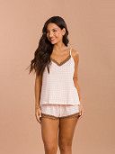 PIJAMA FEMININO SHORT DOLL ALÇA COM DETALHES EM RENDA
