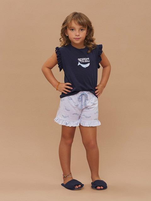 PIJAMA FEMININO SHORT DOLL MANGA CURTA INFANTIL