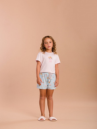 PIJAMA INFANTIL SHORT DOLL MANGA CURTA