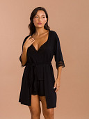 PIJAMA FEMININO ROBE COM DETALHE EM RENDA