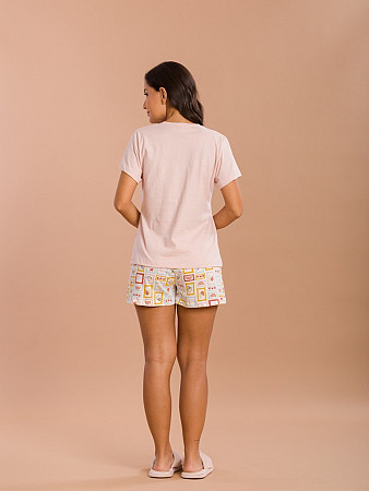 PIJAMA FEMININO SHORT DOLL MANGA CURTA
