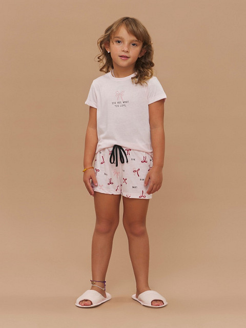 PIJAMA FEMININO SHORT DOLL MANGA CURTA INFANTIL