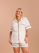 PIJAMA FEMININO PLUS SIZE CAMISARIA CURTA