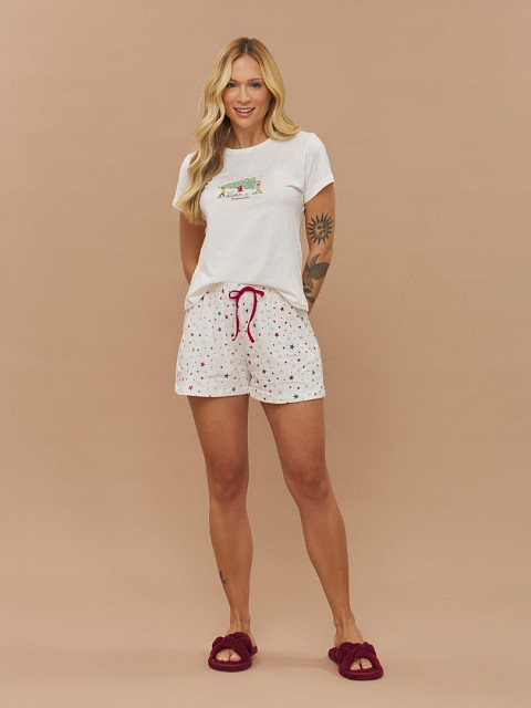 PIJAMA FEMININO SHORT DOLL MANGA CURTA