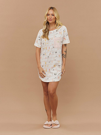 PIJAMA FEMININO CAMISOLA MANGA CURTA