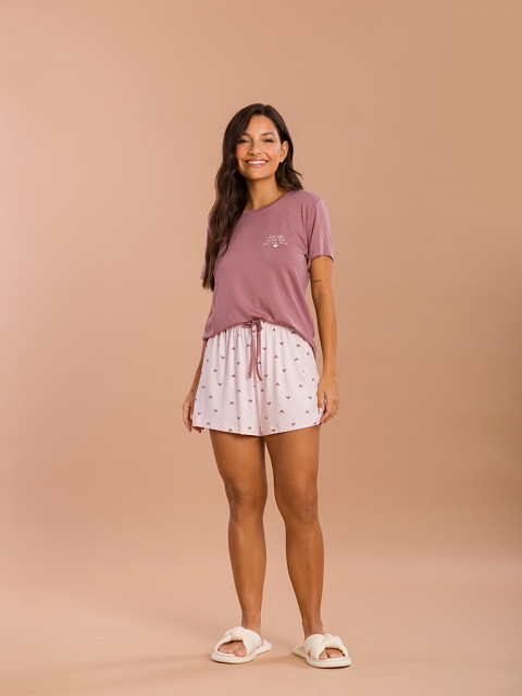 PIJAMA FEMININO SHORT DOLL MANGA CURTA