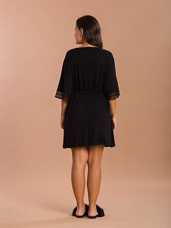 PIJAMA FEMININO ROBE COM DETALHE EM RENDA