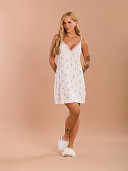 PIJAMA FEMININO CAMISOLA ALÇA COM DETALHE EM RENDA