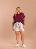 PIJAMA FEMININO PLUS SIZE SHORT DOLL MANGA CURTA