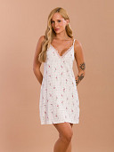 PIJAMA FEMININO CAMISOLA ALÇA COM DETALHE EM RENDA