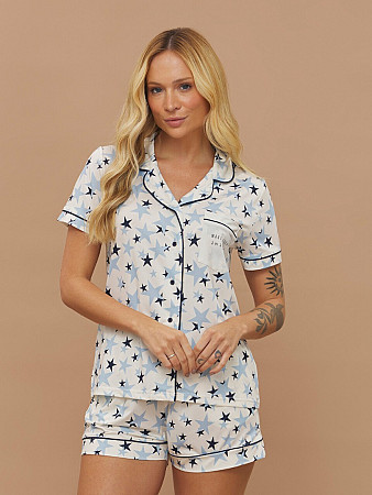 PIJAMA FEMININO CAMISARIA MANGA CURTA