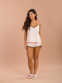 PIJAMA FEMININO SHORT DOLL ALÇA COM DETALHES EM RENDA