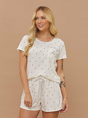 PIJAMA FEMININO SHORT DOLL MANGA CURTA