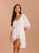 PIJAMA FEMININO ROBE COM DETALHE EM RENDA
