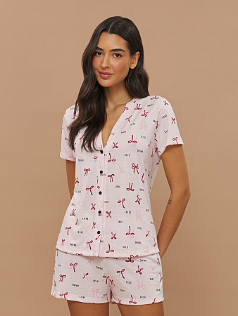 PIJAMA FEMININO CAMISARIA MANGA CURTA