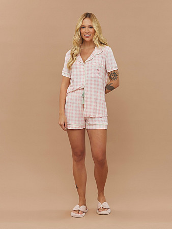 PIJAMA FEMININO CAMISARIA MANGA CURTA