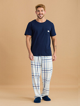 PIJAMA MASCULINO MANGA CURTA COM CALÇA