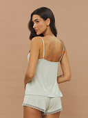 PIJAMA FEMININO SHORT DOLL ALÇA COM RENDA