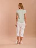 PIJAMA FEMININO CAPRI COM MANGA CURTA COM DETALHES EM RENDA