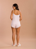 PIJAMA FEMININO SHORT DOLL ALÇA COM LAÇO E DETALHES EM RENDA