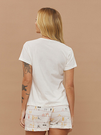 PIJAMA FEMININO SHORT DOLL MANGA CURTA