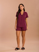 PIJAMA FEMININO CAMISARIA CURTA COM DETALHES EM RENDA