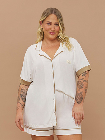 PIJAMA FEMININO CAMISARIA MANGA CURTA PLUS SIZE