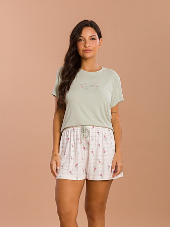 PIJAMA FEMININO SHORT DOLL MANGA CURTA