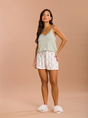 PIJAMA FEMININO SHORT DOLL ALÇA COM DETALHES EM RENDA