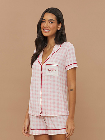 PIJAMA FEMININO CAMISARIA MANGA CURTA
