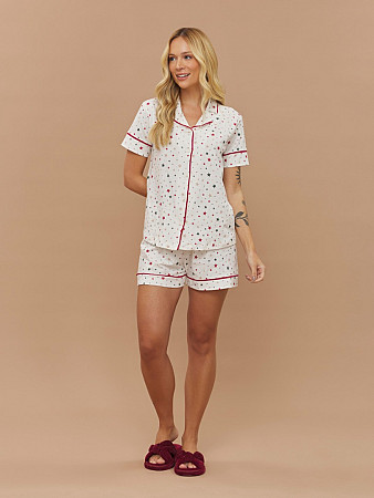 PIJAMA FEMININO CAMISARIA MANGA CURTA