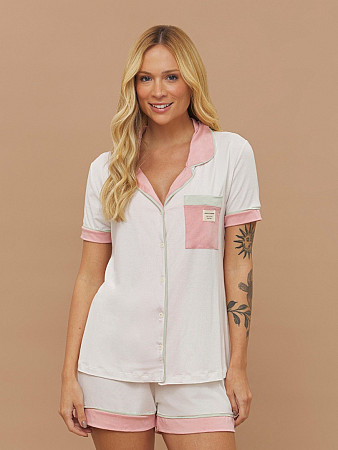 PIJAMA FEMININO CAMISARIA MANGA CURTA