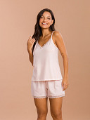 PIJAMA FEMININO SHORT DOLL ALÇA COM DETALHES EM RENDA