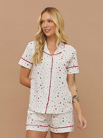 PIJAMA FEMININO CAMISARIA MANGA CURTA