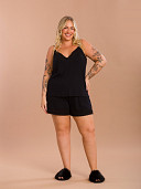 PIJAMA FEMININO PLUS SIZE SHORT DOLL ALÇA COM DETALHES EM RENDA