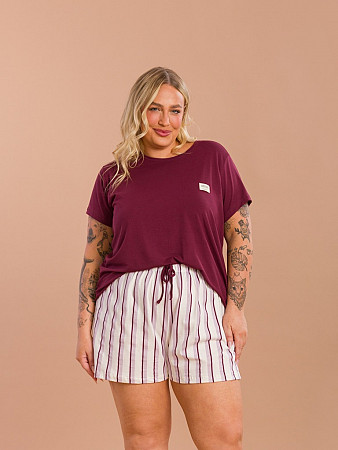 PIJAMA FEMININO PLUS SIZE SHORT DOLL MANGA CURTA