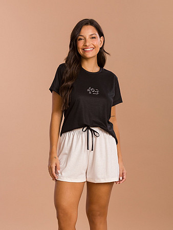 PIJAMA FEMININO SHORT DOLL MANGA CURTA