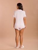 PIJAMA FEMININO CAMISARIA CURTA COM DETALHES EM RENDA