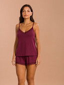 PIJAMA FEMININO SHORT DOLL ALÇA COM DETALHES EM RENDA