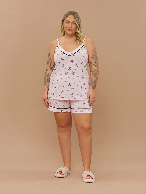 PIJAMA FEMININO SHORT DOLL ALÇA PLUS SIZE