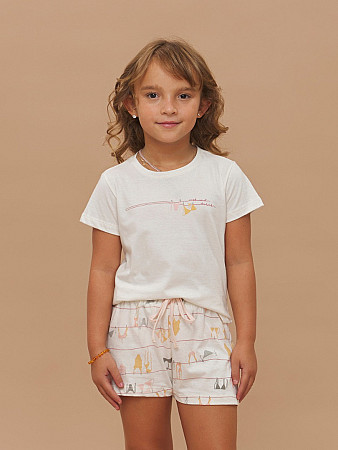 PIJAMA FEMININO SHORT DOLL MANGA CURTA INFANTIL