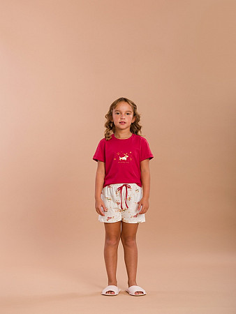 PIJAMA INFANTIL SHORT DOLL MANGA CURTA