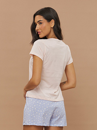 PIJAMA FEMININO SHORT DOLL MANGA CURTA