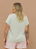 PIJAMA FEMININO SHORT DOLL MANGA CURTA PLUS SIZE