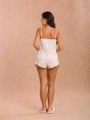PIJAMA FEMININO SHORT DOLL ALÇA COM DETALHES EM RENDA